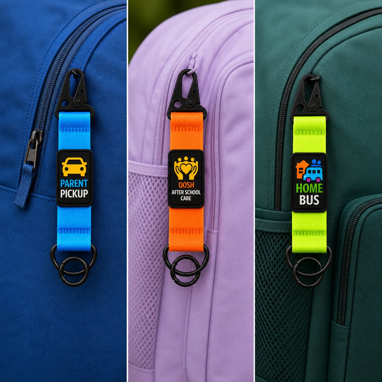 DuraKid tags close up on bags